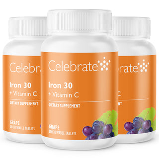 Żelazo 30 mg + Witamina C, Do żucia, Grape 