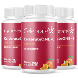 CelebrateONE 45 Raz dziennie multiwitamina bariatryczna z Żelazo, Do żucia