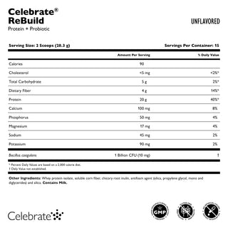 Celebrate® ReBuild Protein + Probiotic, порошок